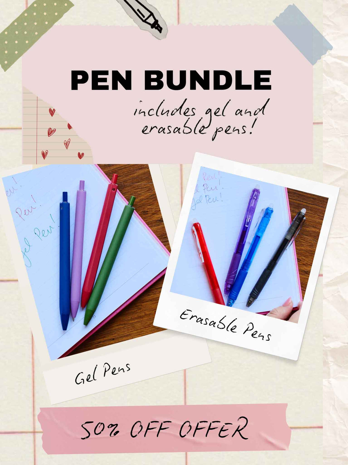 Pen Bundle. Gel + Erasable Pack. Preorder