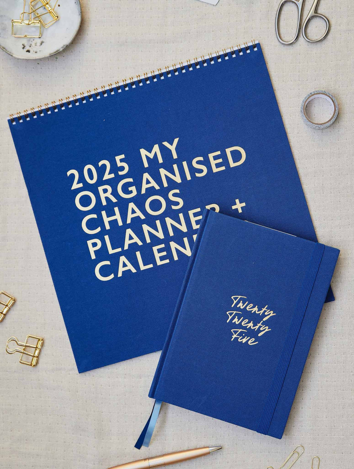 2025 Linen Calendar + Weekly Planner Indigo Bundle + FREE GIFT!