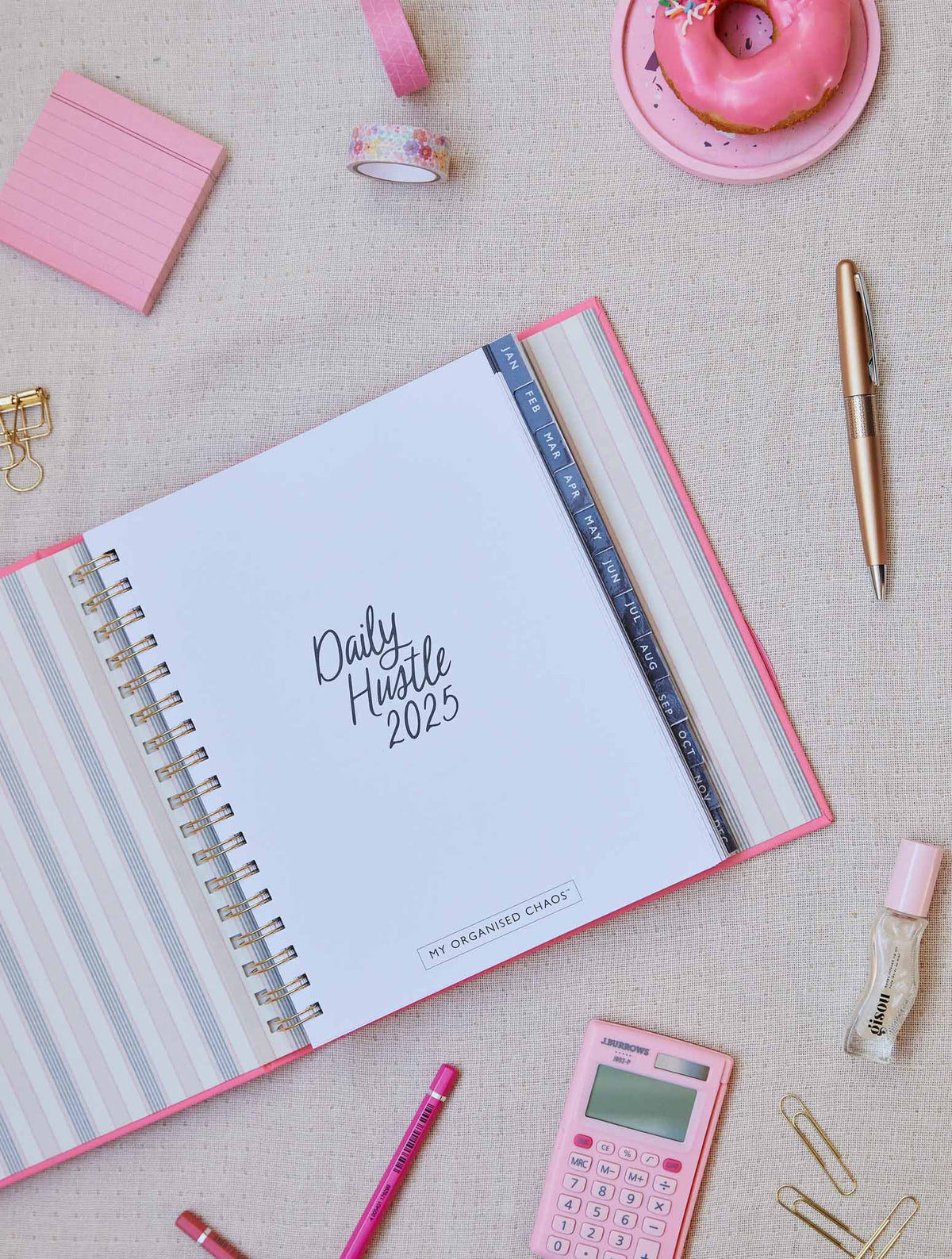 2025 Daily Hustle Planner + Open Book Grey Bundle + FREE PEN PACK!