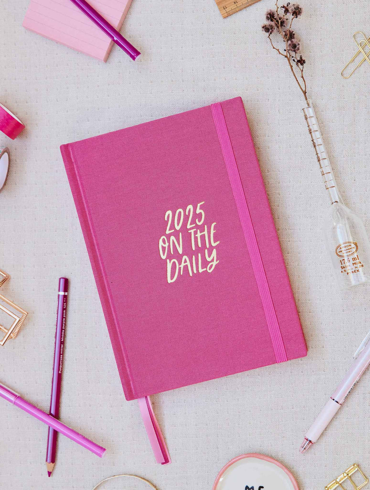 2025 On The Daily Planner + Open Book Grey Bundle + FREE PEN PACK!