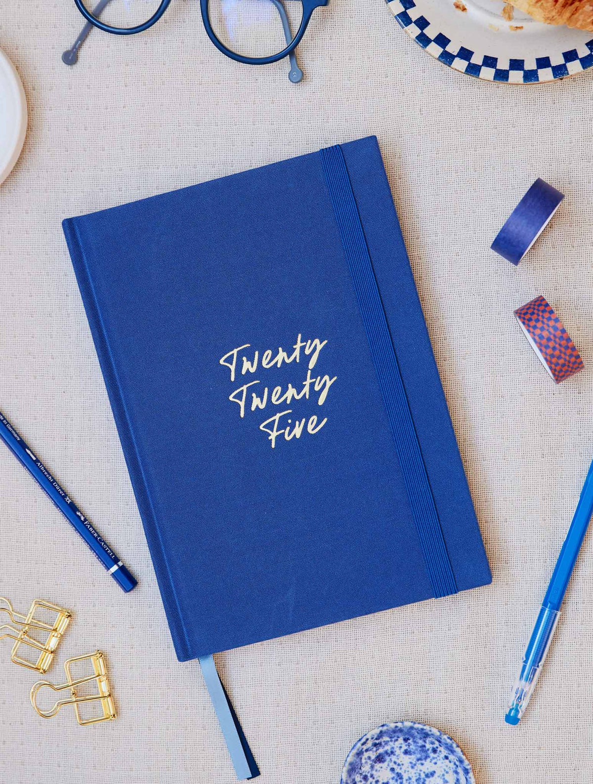 2025 Linen Calendar + Weekly Planner Indigo Bundle + FREE GIFT!