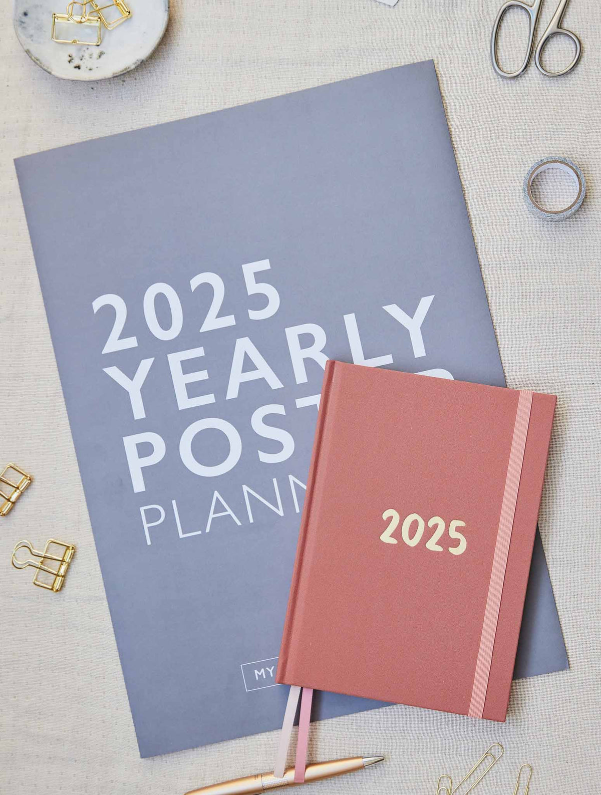 2025 Yearly Poster + Weekly Planner Blush Bundle + FREE GIFT!