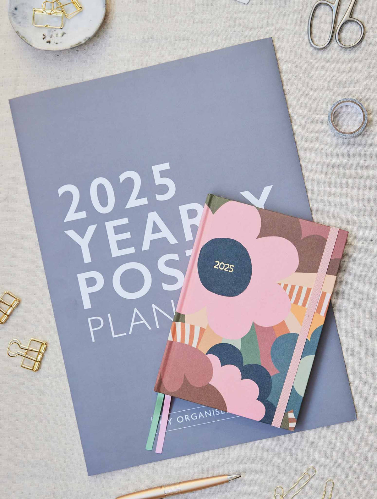 2025 Yearly Poster + Weekly Planner Peony Bundle + FREE GIFT!