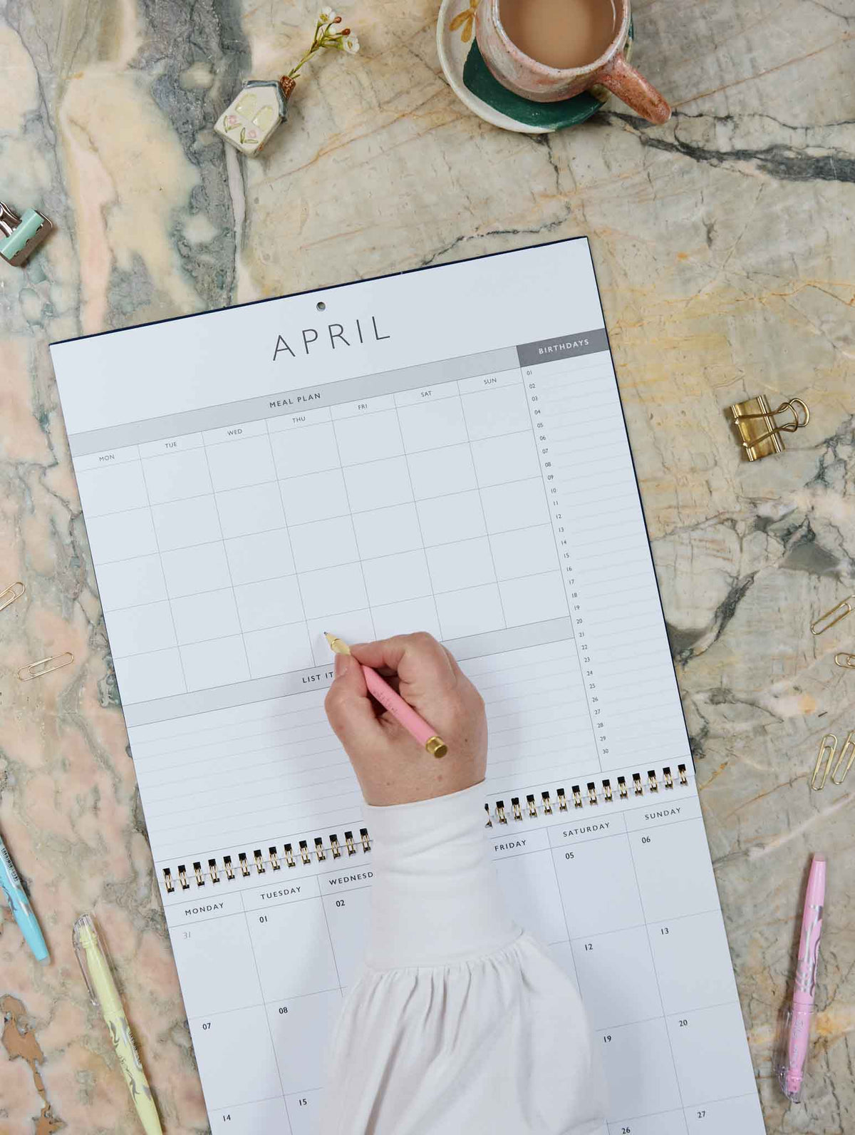 2027 Linen Planner & Calendar. Pink. Preorder