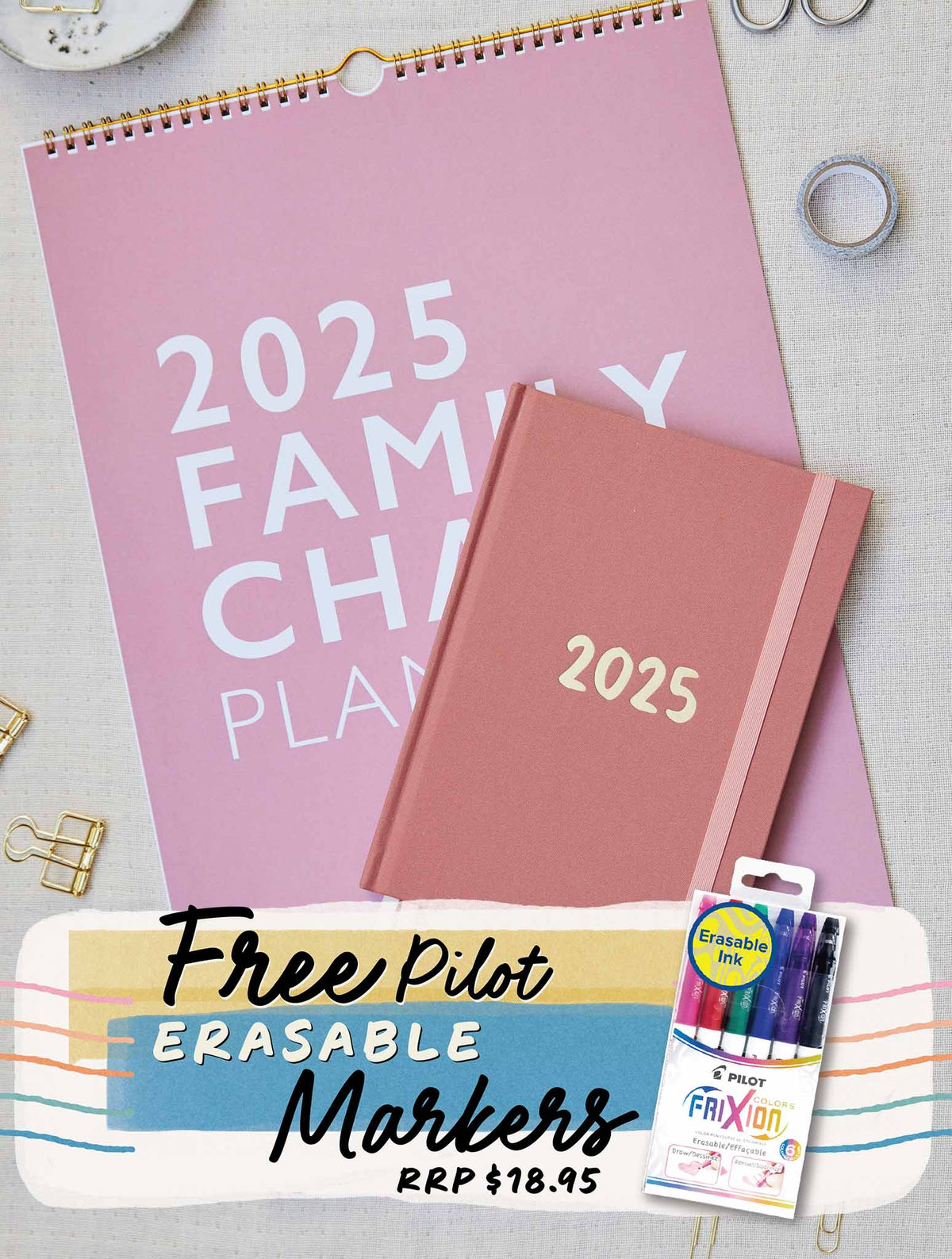 2025 Family Chaos + Weekly Planner Blush Bundle + FREE GIFT!