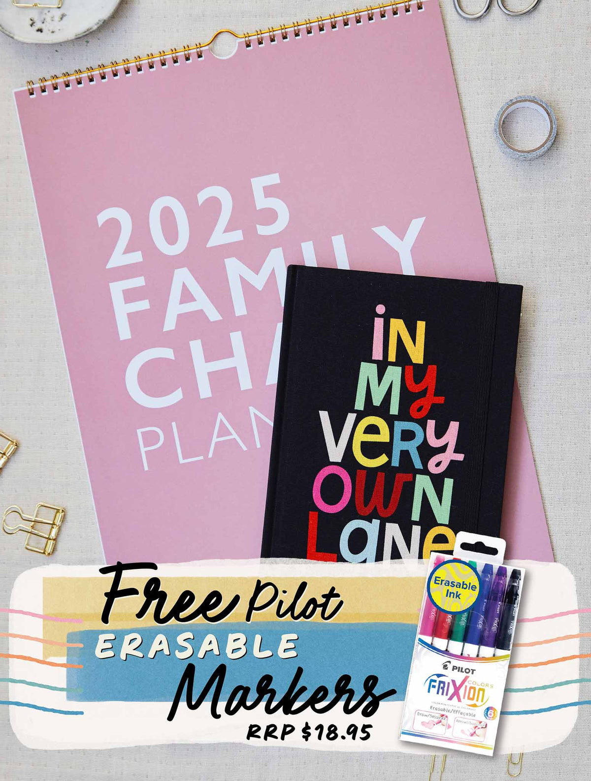 2025 Family Chaos + Weekly Planner In My Lane Bundle + FREE GIFT!