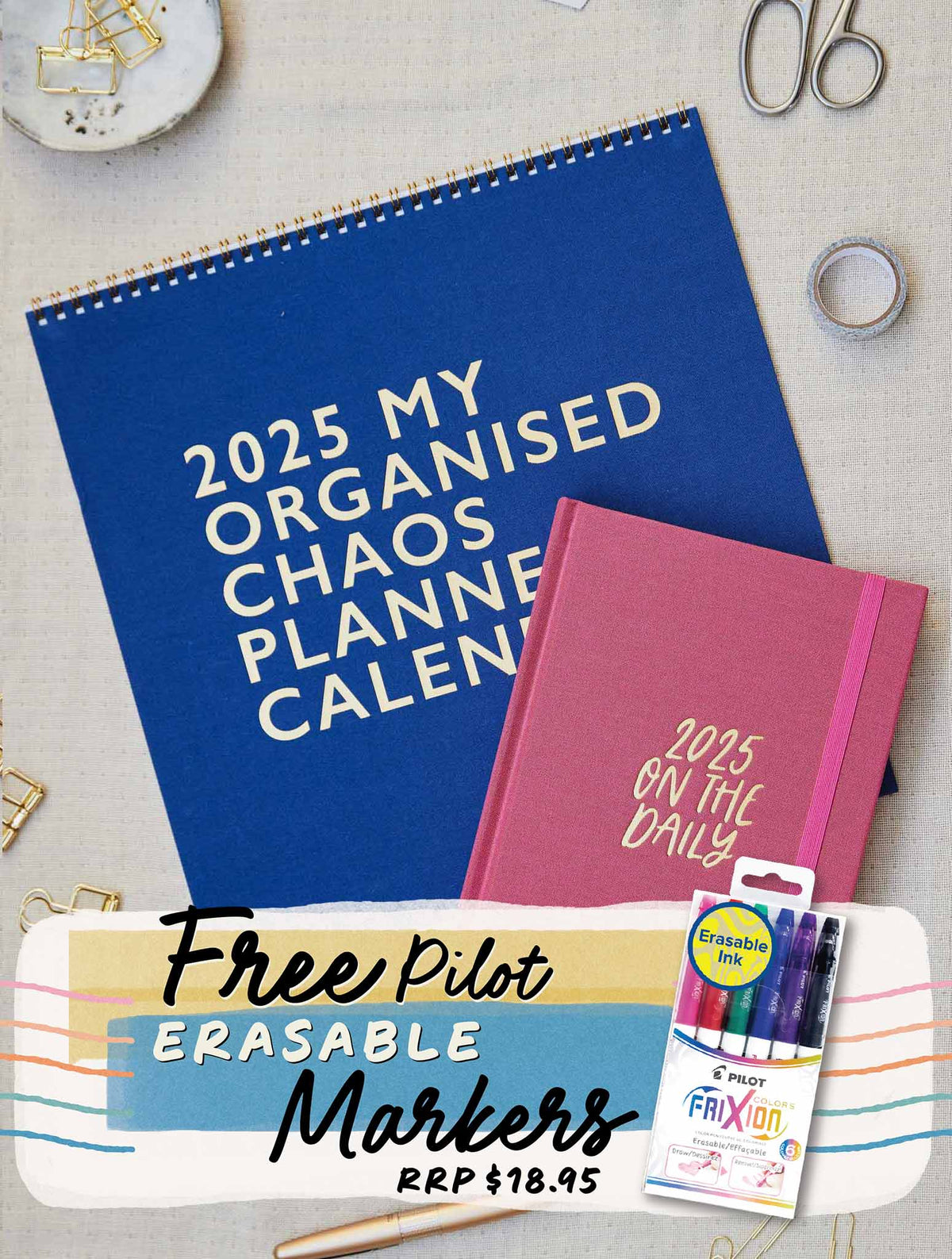 2025 Linen Calendar + On The Daily Planner Bundle + FREE GIFT!