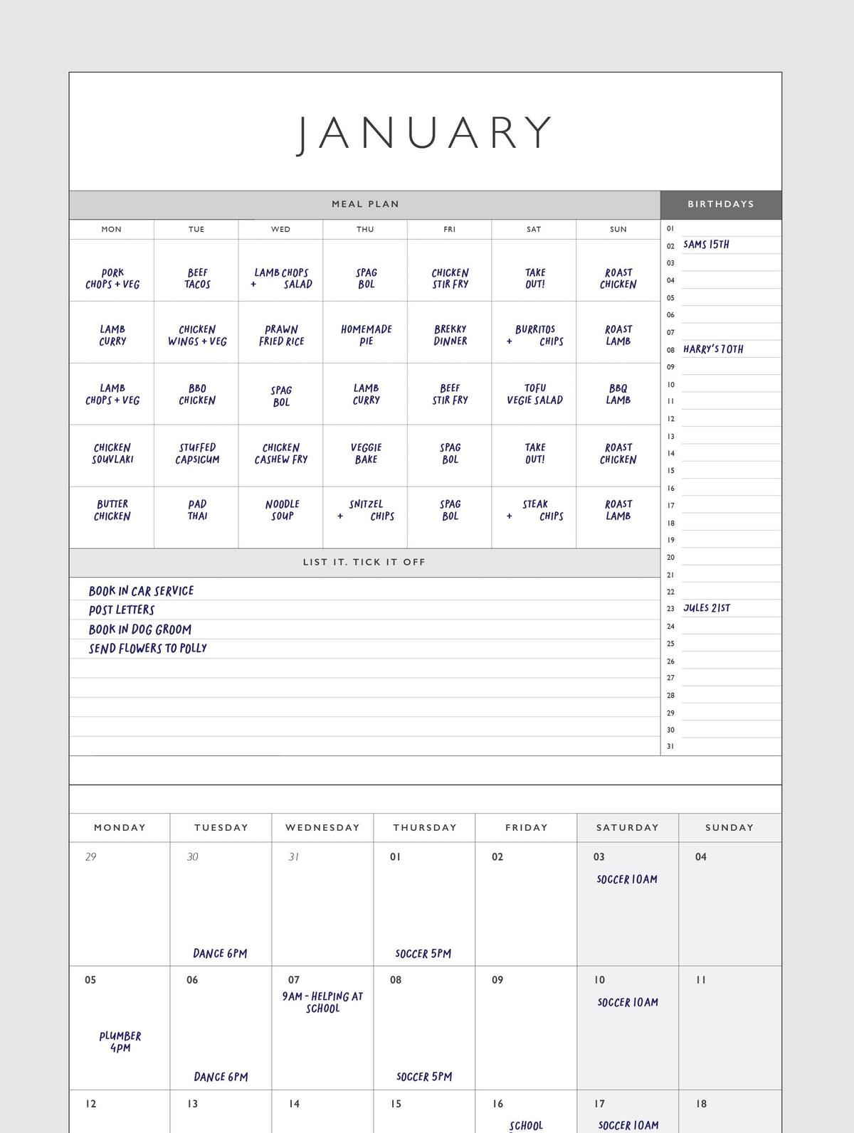 2027 Linen Planner & Calendar. Grey. Preorder