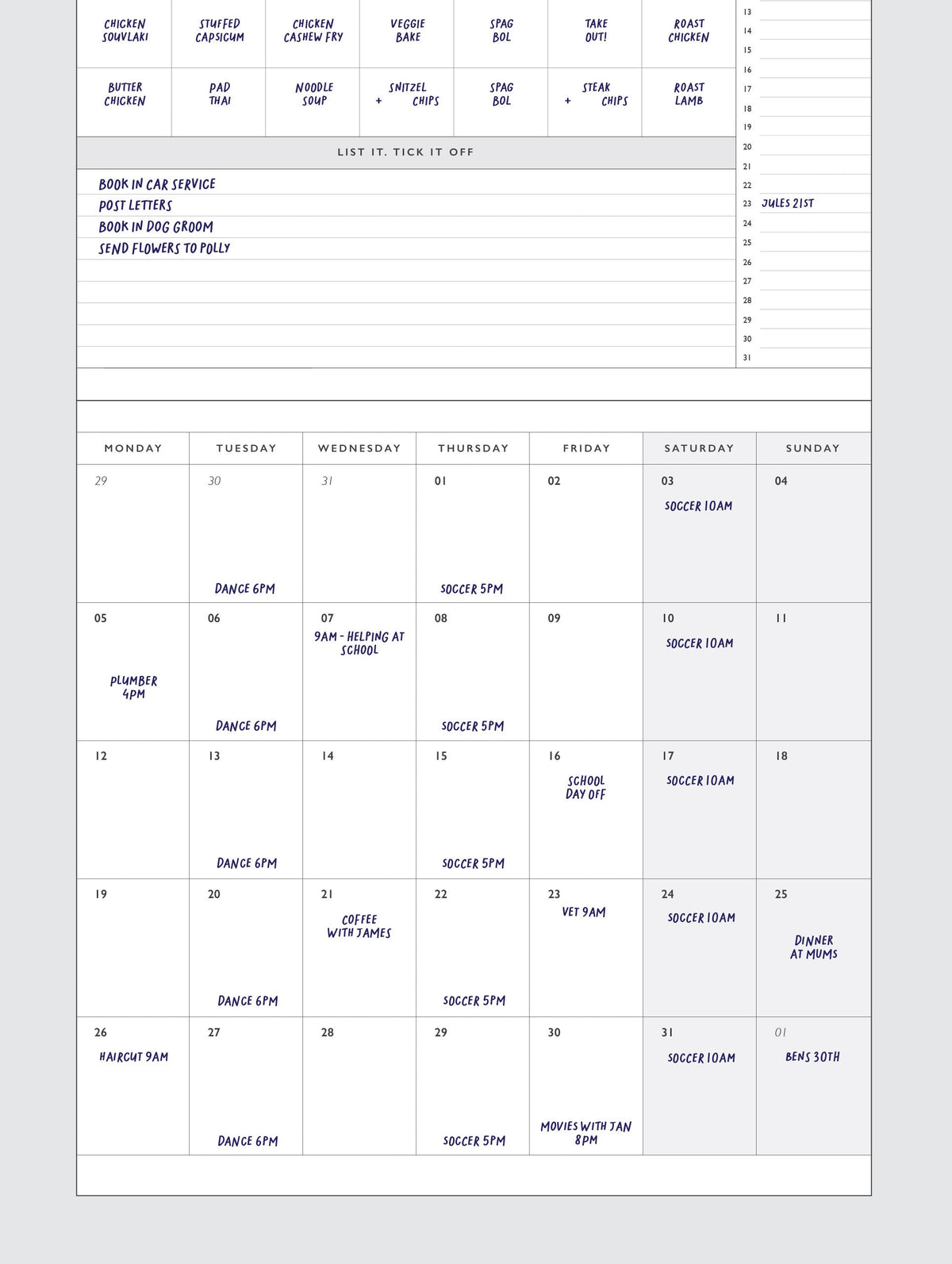 2027 Linen Planner & Calendar. Grey. Preorder