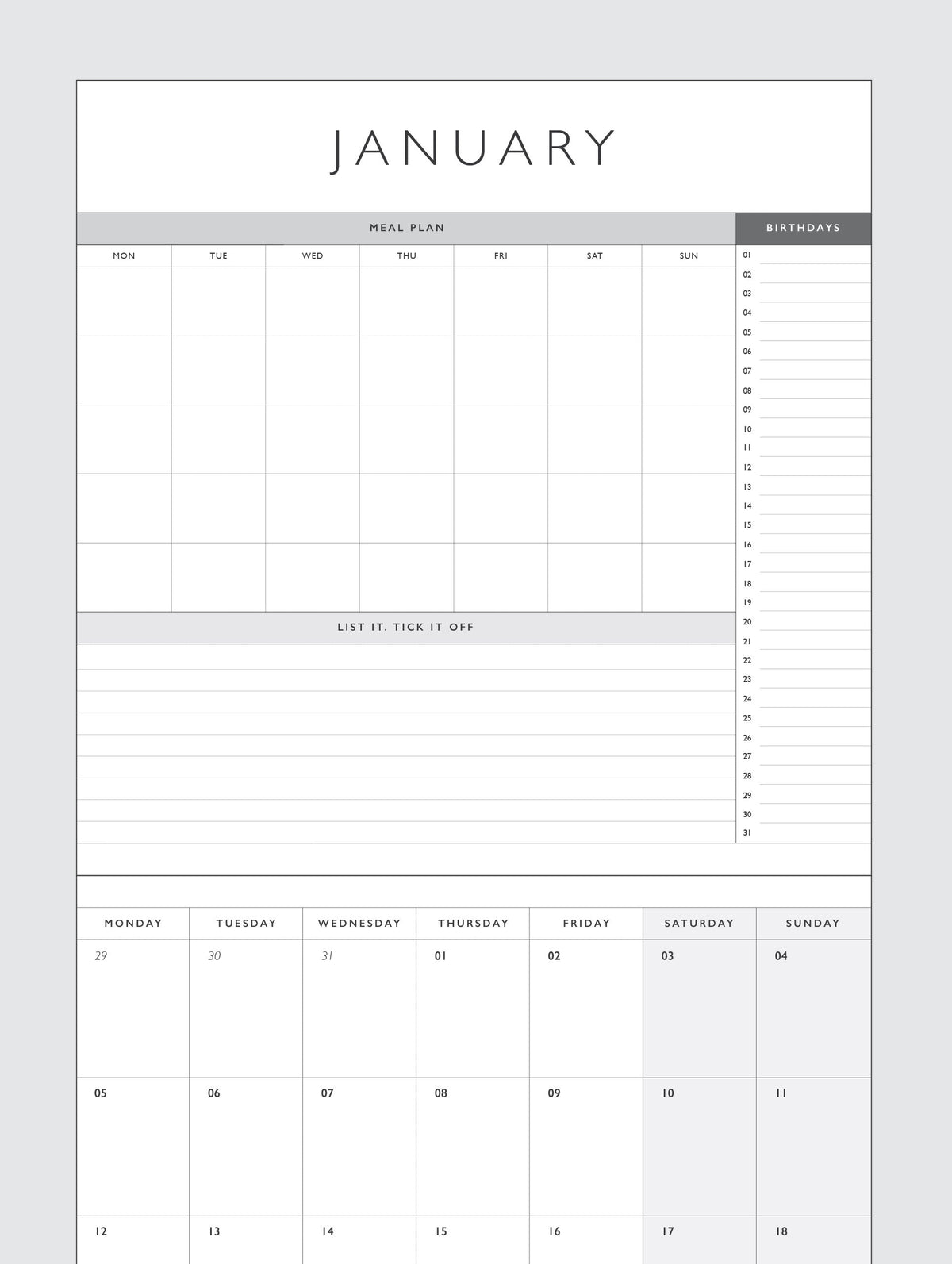 2027 Linen Planner & Calendar. Pink. Preorder