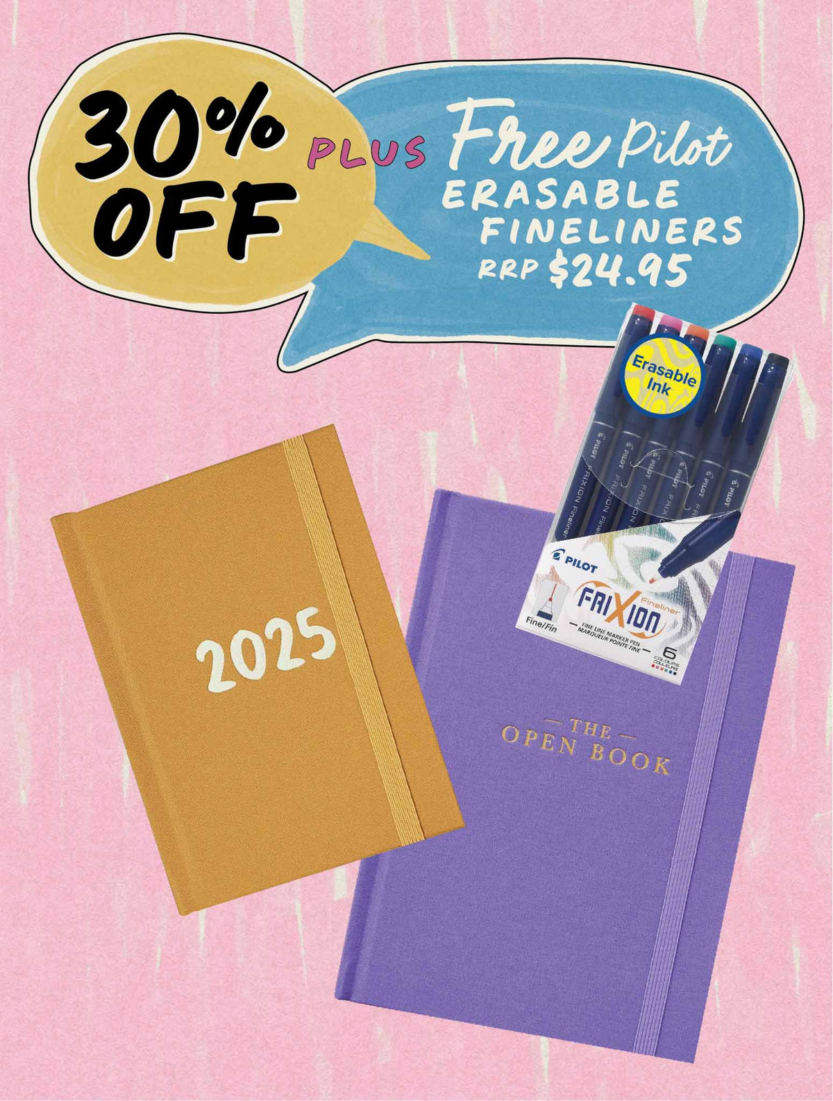 2025 Pocket Planner Mustard + Open Book Violet Bundle + FREE PEN PACK!