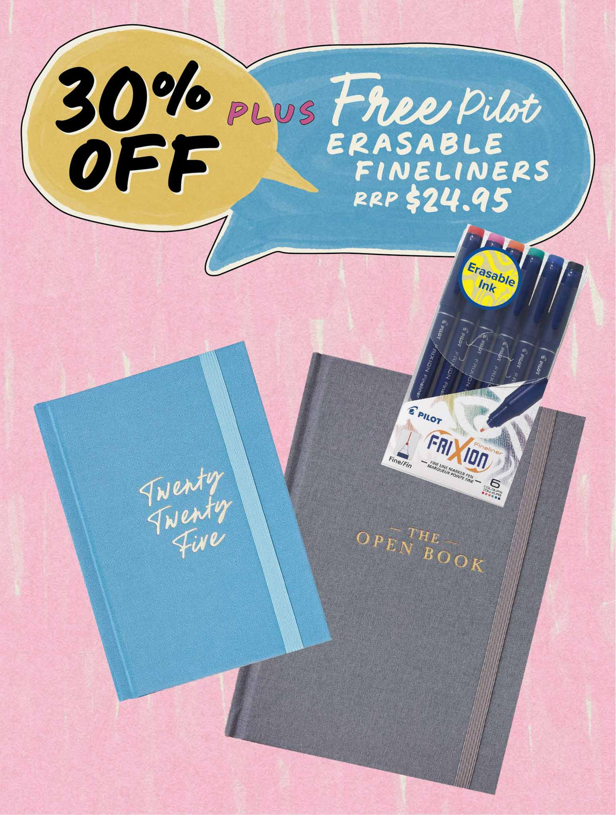 2025 Pocket Planner Sky + Open Book Grey Bundle + FREE PEN PACK!