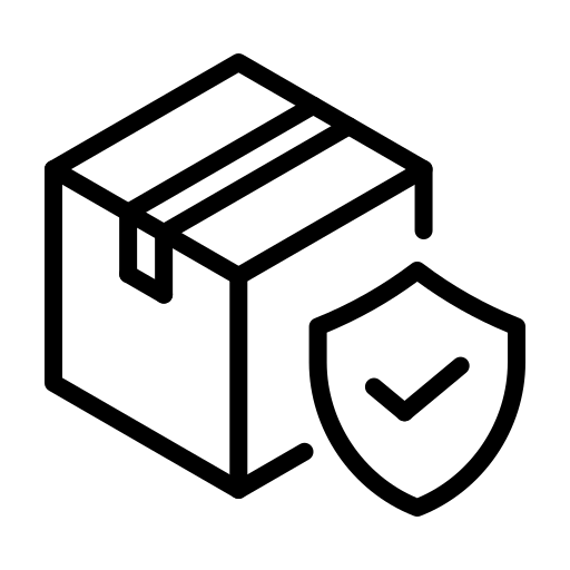Order protection icon showing a parcel box with a security shield and checkmark.